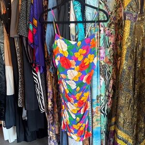 We Wore What Vibrant Floral Spaghetti Strap Summer Dress